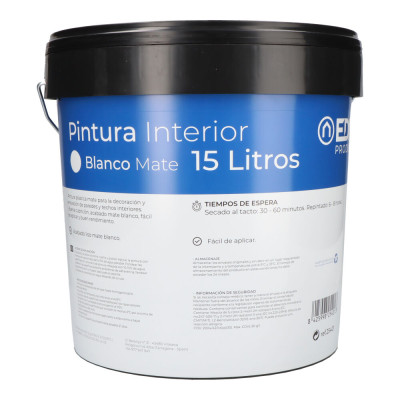 Pintura plastica blanca mate interior 15 l