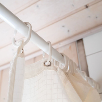 Barra de cortina blanca, 75 x 125 cm