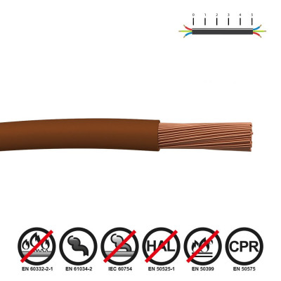Cablecillo h07z1-k 1,50 mm² marrón euro/m