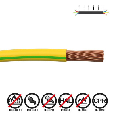 Cablecillo h07z1-k 2,50 mm² bicolor euro/m