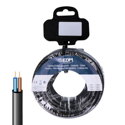 Carrete manguera tubular h05vv-f 2 x 1,00 mm² negra, 20 m